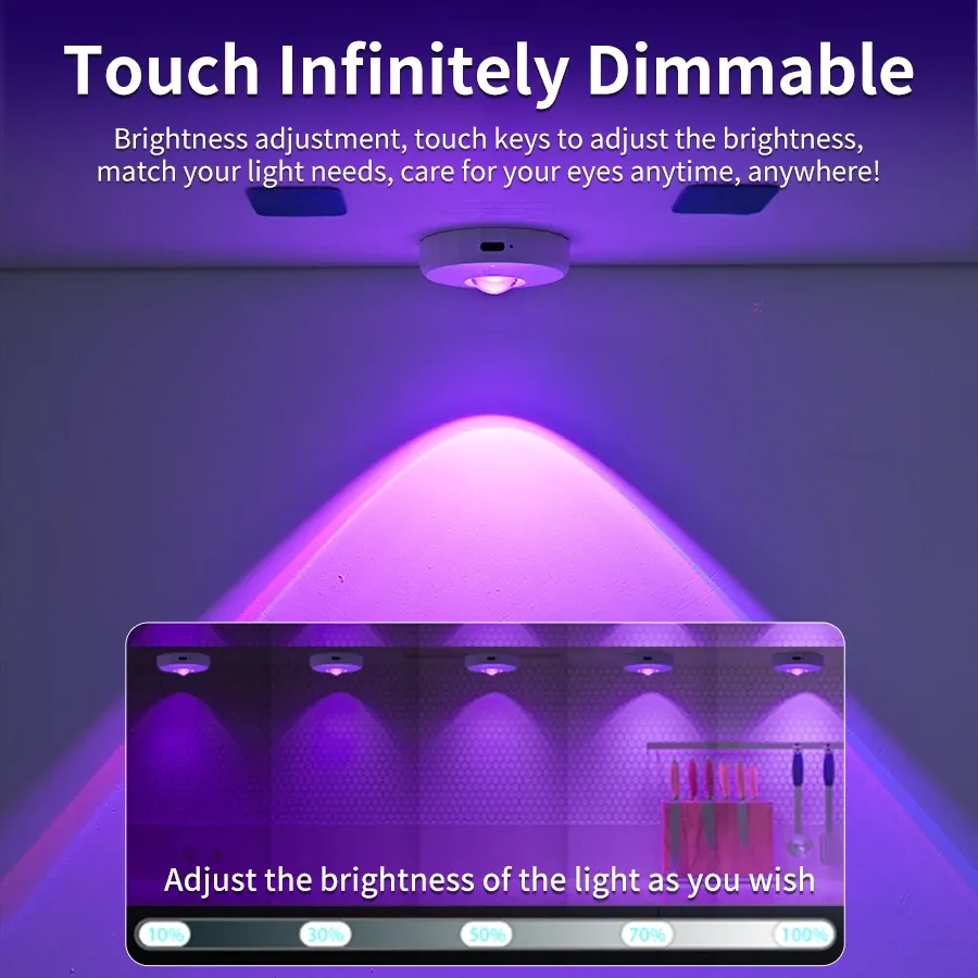 Veilleuses LED RGB rechargeables avec télécommande sans fil 2