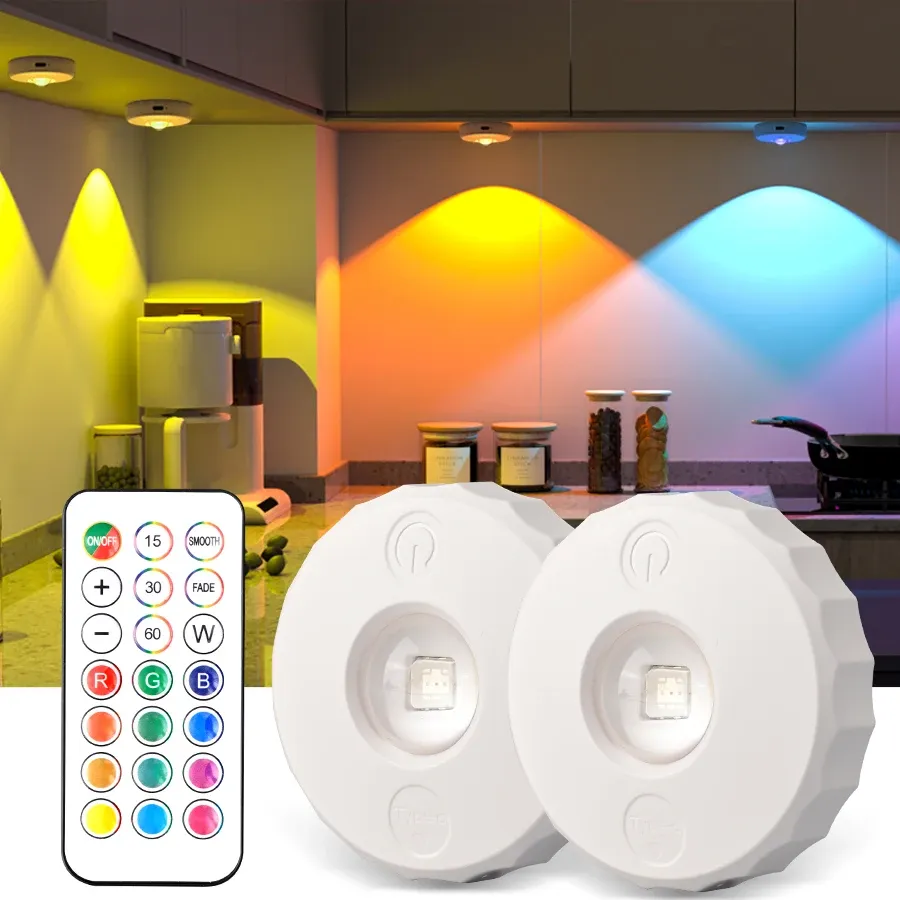 Veilleuses LED RGB rechargeables avec télécommande sans fil - Image 1