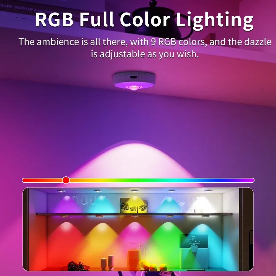 Veilleuses LED RGB rechargeables avec télécommande sans fil 4