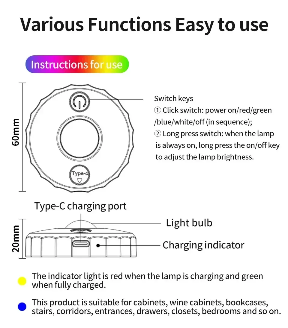 Projecteur LED rechargeable RGB