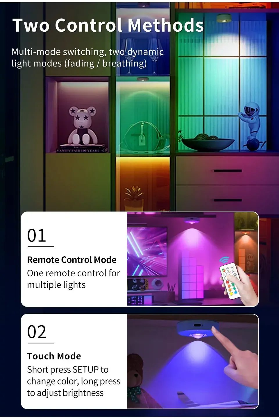Projecteur LED rechargeable RGB