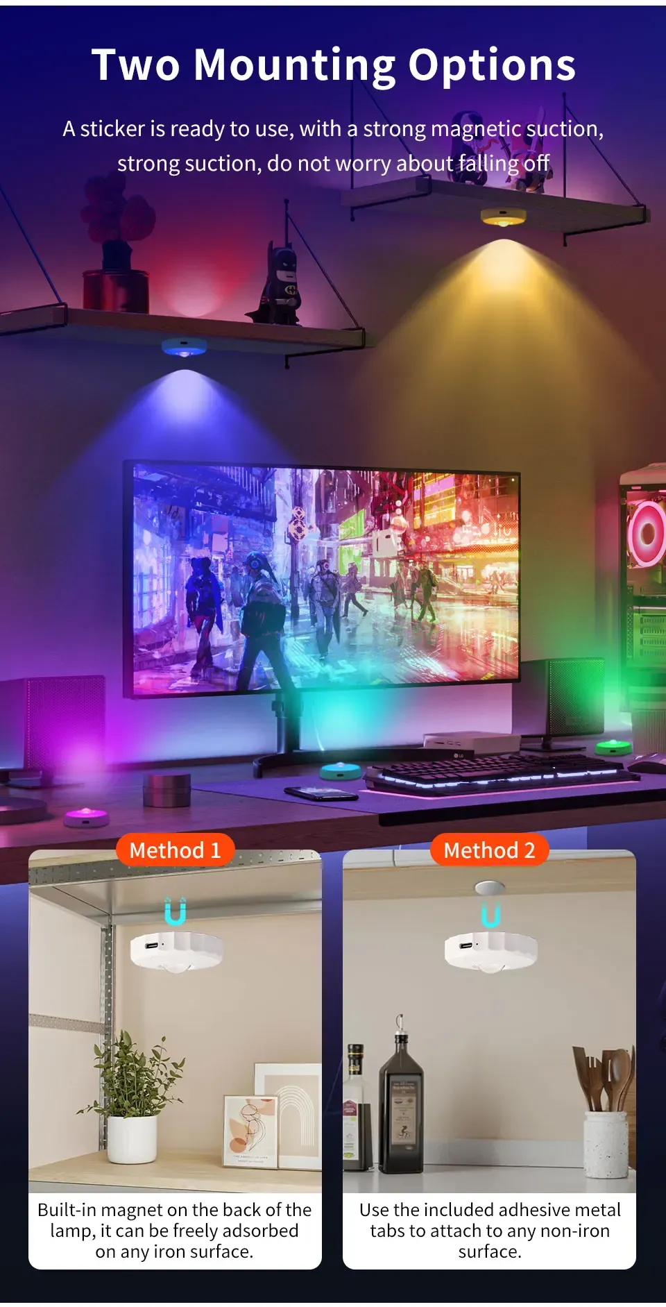 Projecteur LED rechargeable RGB