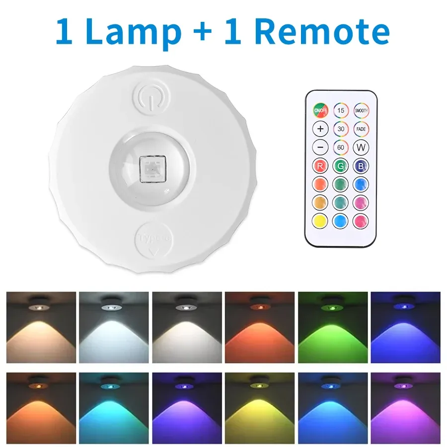 Veilleuses LED RGB rechargeables avec télécommande sans fil 7