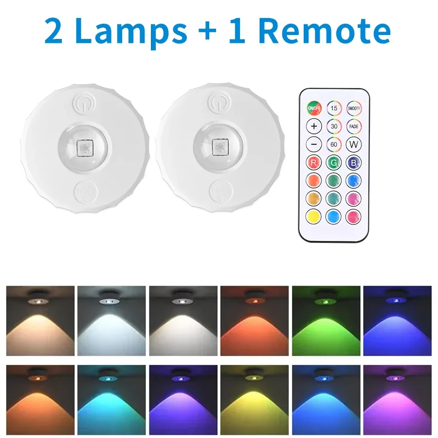 Veilleuses LED RGB rechargeables avec télécommande sans fil 10