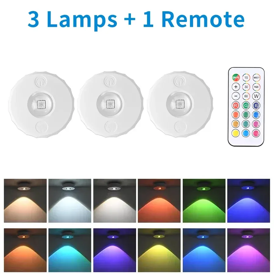 Veilleuses LED RGB rechargeables avec télécommande sans fil 9