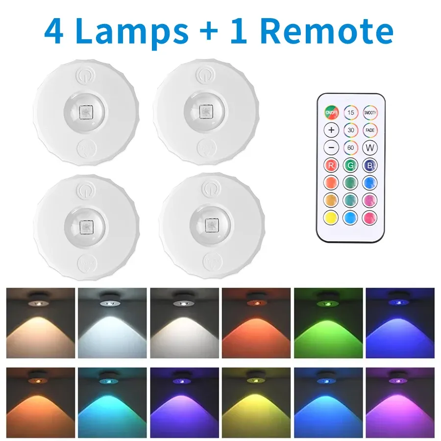 Veilleuses LED RGB rechargeables avec télécommande sans fil 11