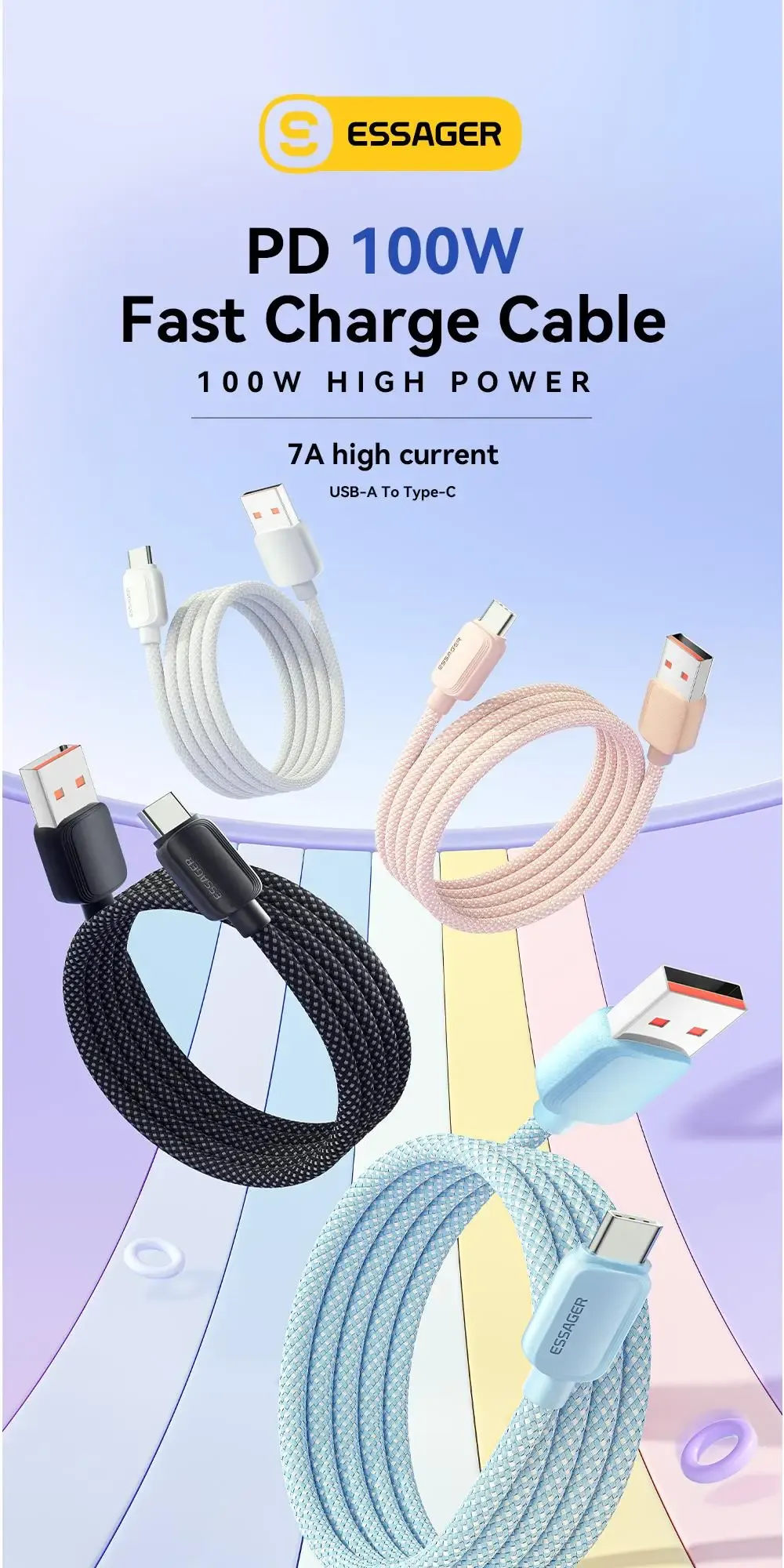 Câble Essager USB Type-C à charge rapide