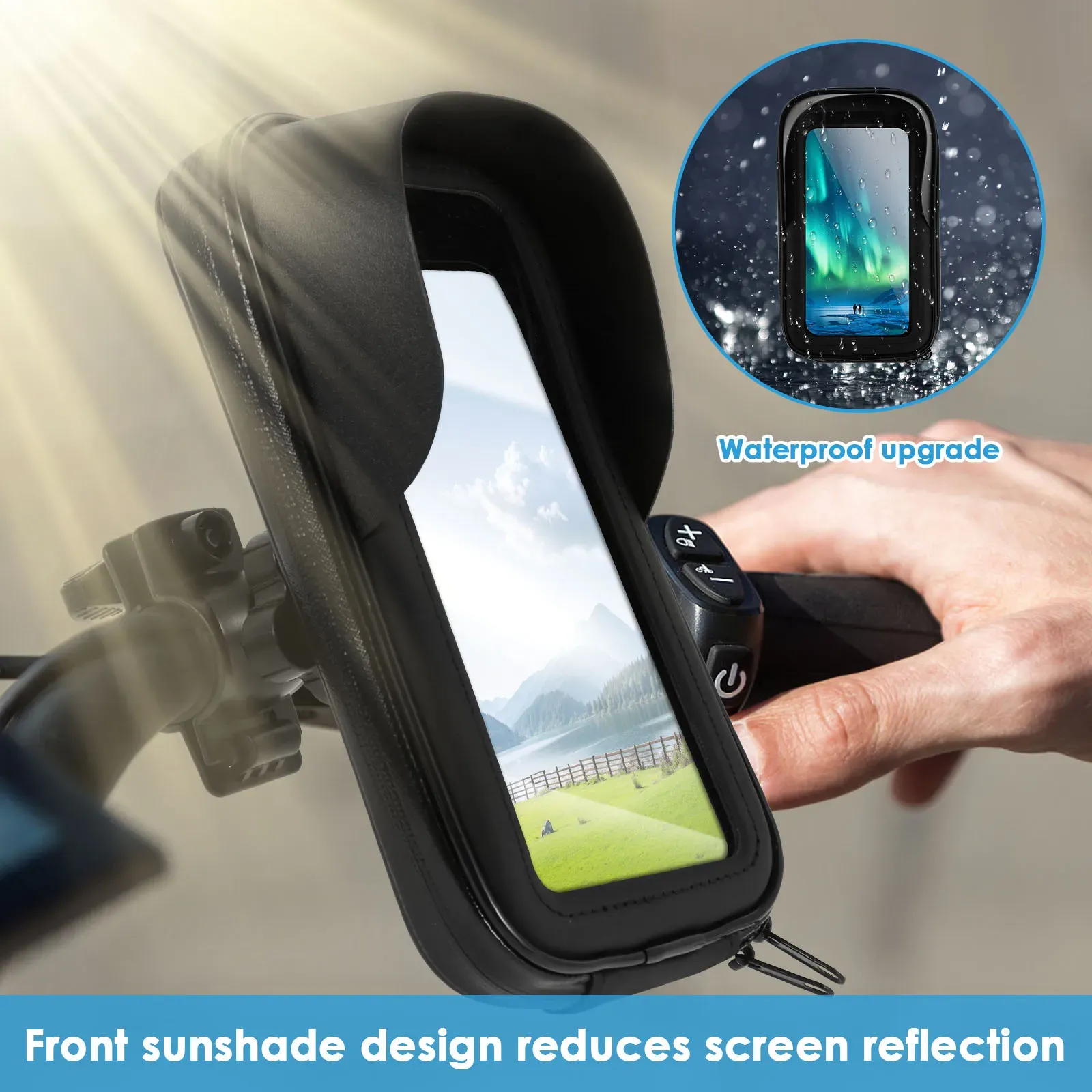 Support de téléphone pour vélo avec sac de guidon étanche à rotation 360° 2