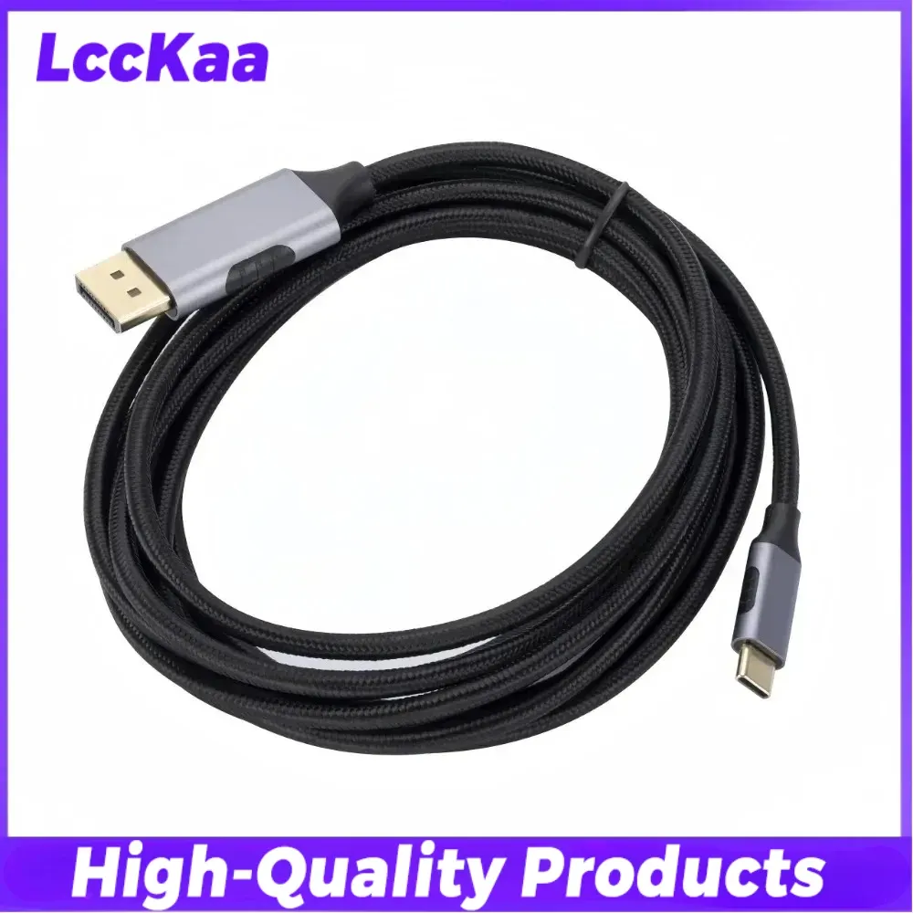 Câble USB-C vers DisplayPort 8K@60Hz, USB Type-C 3.1 vers DisplayPort 1.4 4K 144Hz, compatible Thunderbolt 3 et 4, pour MacBook Air, MacBook Pro et Samsung 7