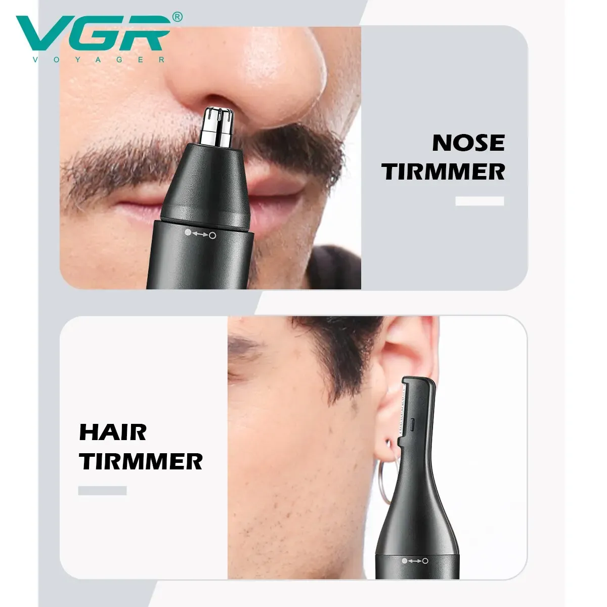 VGR Tondeuse Nez Professionnelle Mini Tondeuse à Cheveux Électrique 2 en 1 Rechargeable Étanche V-613 4