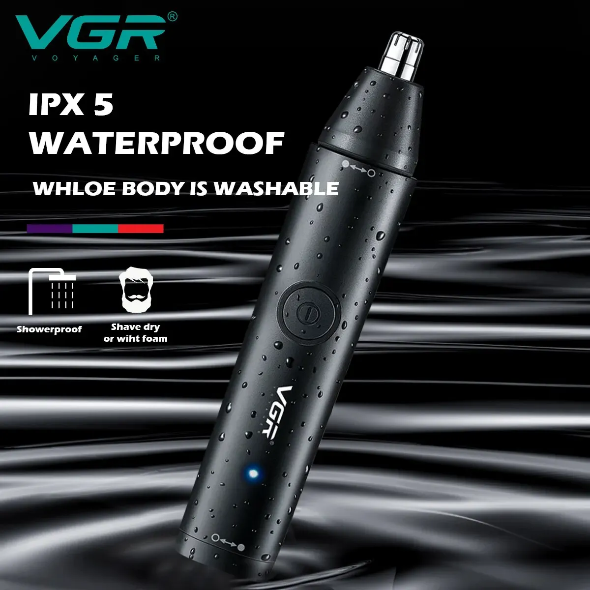 VGR Tondeuse Nez Professionnelle Mini Tondeuse à Cheveux Électrique 2 en 1 Rechargeable Étanche V-613 6