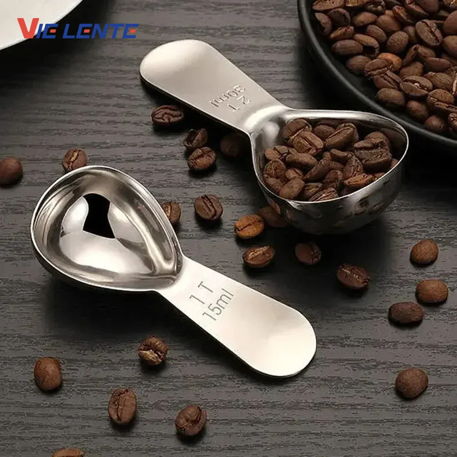 Cuillère à café en acier inoxydable 304, cuillère à mesurer à manche court pour café et sucre - Image 1