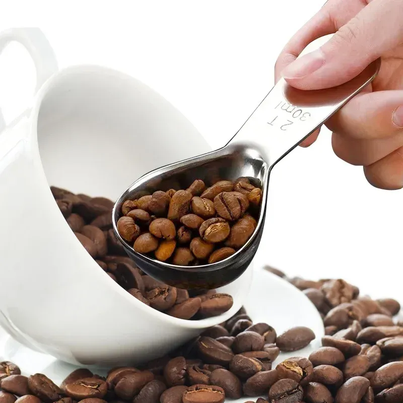 Cuillère doseuse à café, finition acier inoxydable