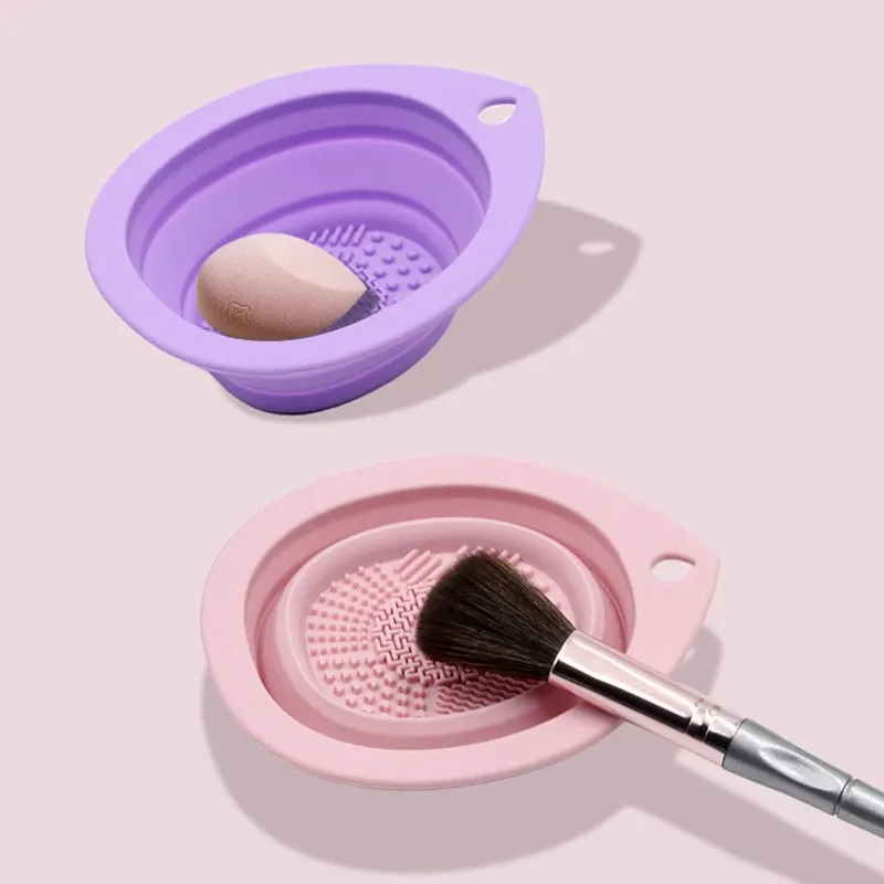 Bol de nettoyage pliable en silicone pour pinceaux de maquillage 2