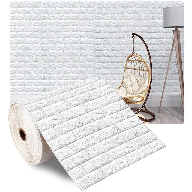 Autocollants muraux en brique auto-adhésifs et imperméables, papier peint 3D pour salon, décoration d'intérieur, revêtement mural effet brique 18