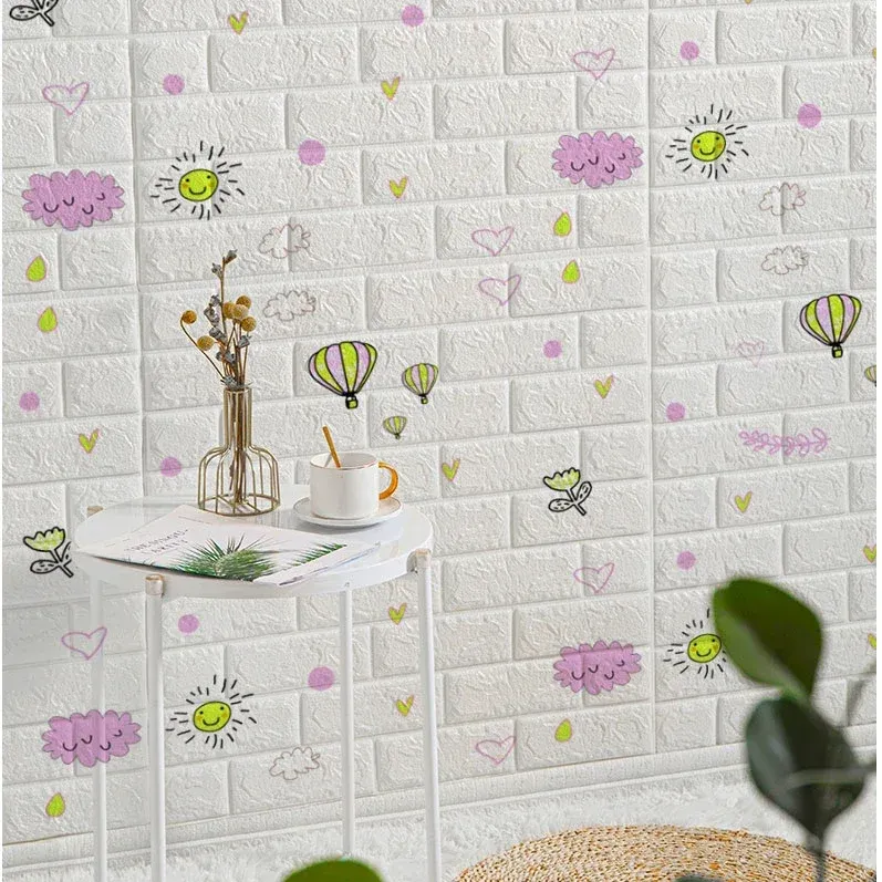 Autocollants muraux en brique auto-adhésifs et imperméables, papier peint 3D pour salon, décoration d'intérieur, revêtement mural effet brique 10