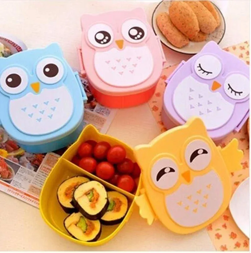 Boîte à déjeuner portable en plastique pour enfants et étudiants, boîte à bento, récipient alimentaire, vaisselle en carton, couverts - Image 1