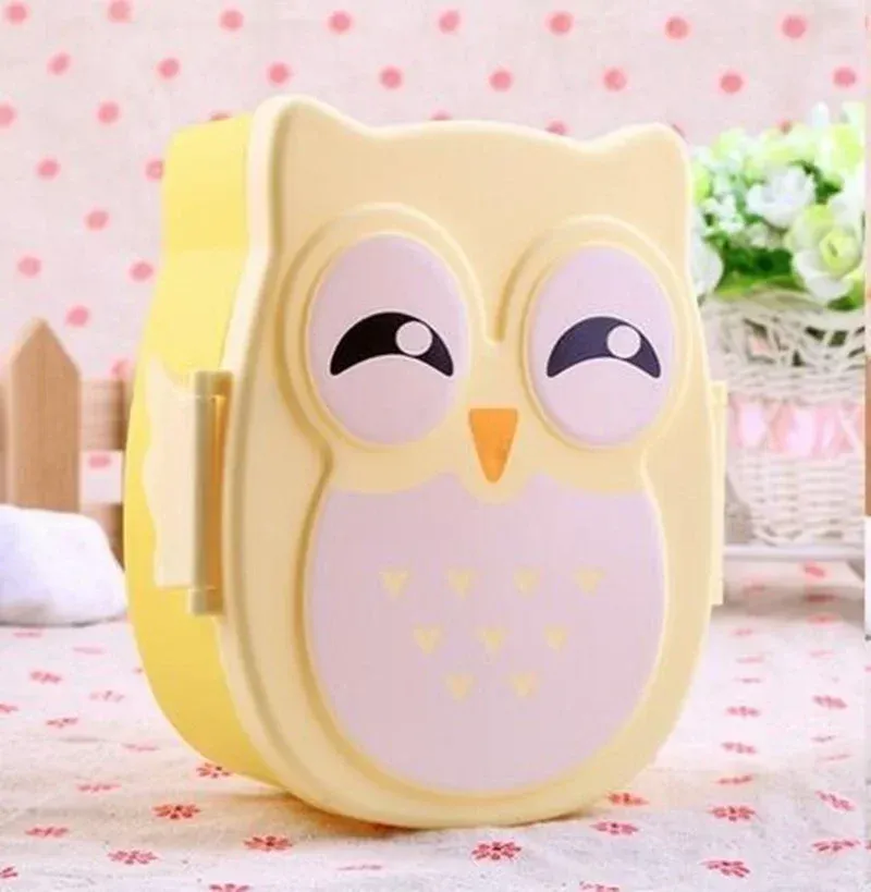 Boîte à déjeuner portable en plastique pour enfants et étudiants, boîte à bento, récipient alimentaire, vaisselle en carton, couverts 7