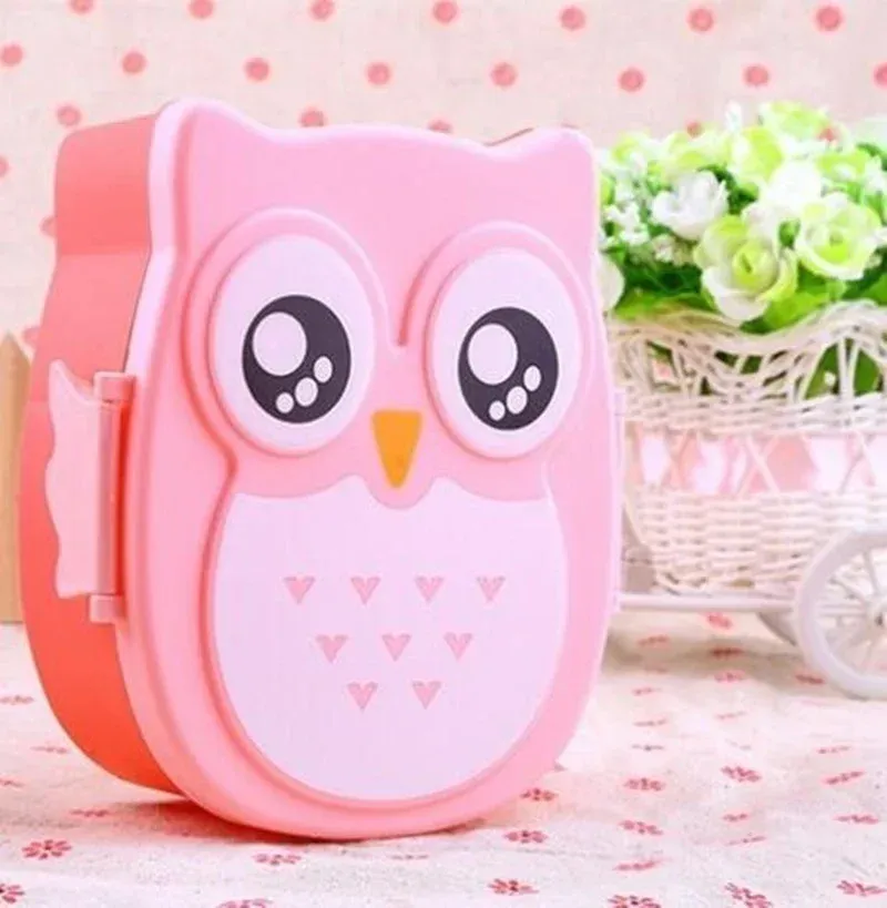 Boîte à déjeuner portable en plastique pour enfants et étudiants, boîte à bento, récipient alimentaire, vaisselle en carton, couverts 9