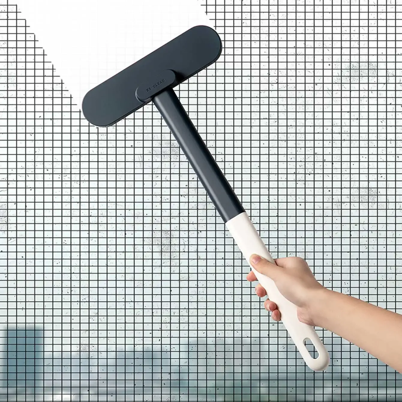 Brosse multifonctionnelle à long manche pour vitres, double usage humide et sec, nettoyage de canapés, murs et tapis