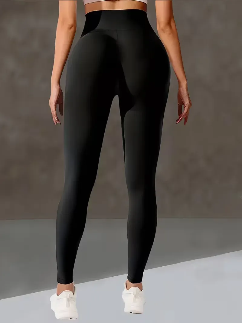 Pantalon de yoga taille haute pour femme, legging sculptant à large ceinture, pantalon d'entraînement ajustable pour la course à pied, la salle de sport et le fitness 5