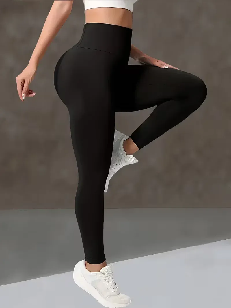 Pantalon de yoga taille haute pour femme, legging sculptant à large ceinture, pantalon d'entraînement ajustable pour la course à pied, la salle de sport et le fitness 6