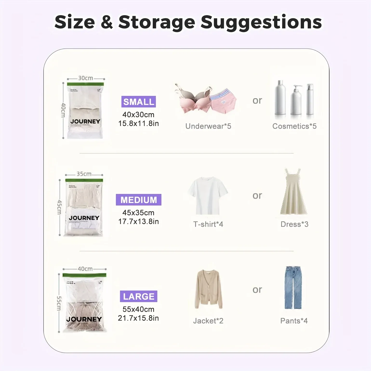 Sacs de compression enroulables pour voyage, lot de 2, sac de rangement réutilisable sans pompe 3