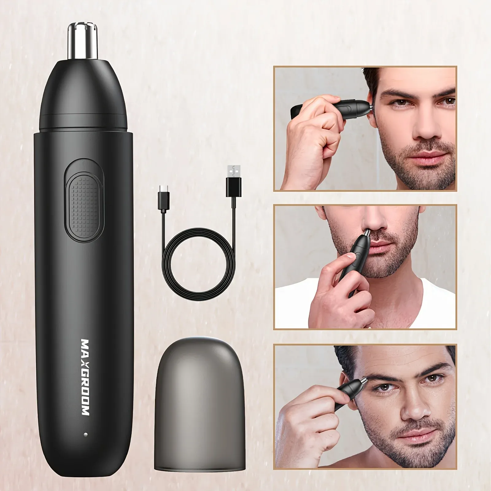 Tondeuse nez MAXGROOM rechargeable, vue d'ensemble