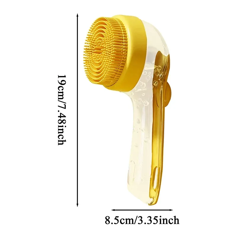 Brosse de bain en silicone souple pour chien et chat