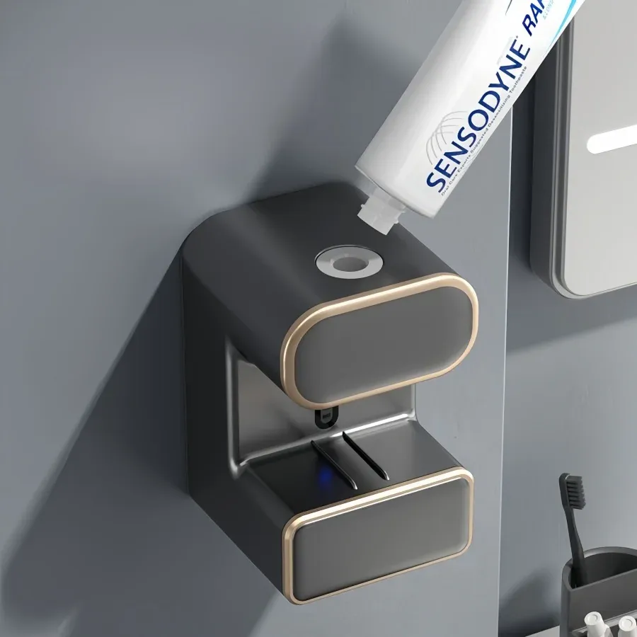 Presse-dentifrice électrique mural avec stérilisation UV, installation sans perçage et support pour brosse à dents HOToothbrush T1 4