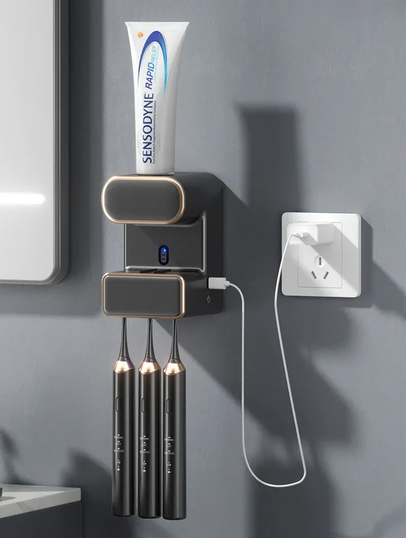 Presse-dentifrice mural HOToothbrush T1, vue latérale