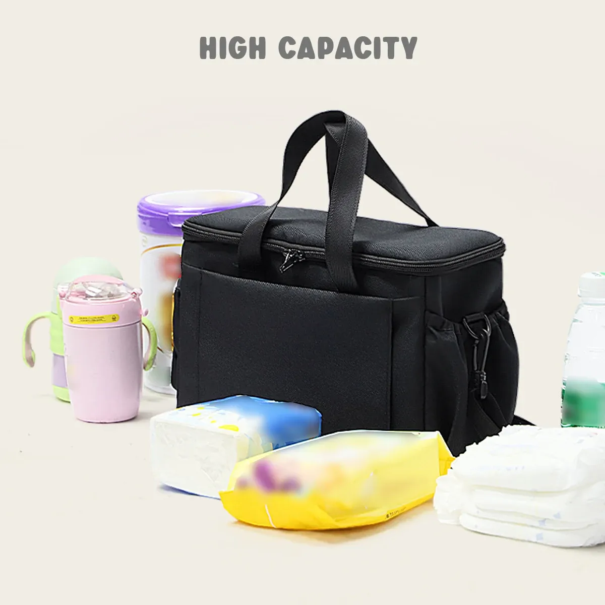 Détail des compartiments du sac