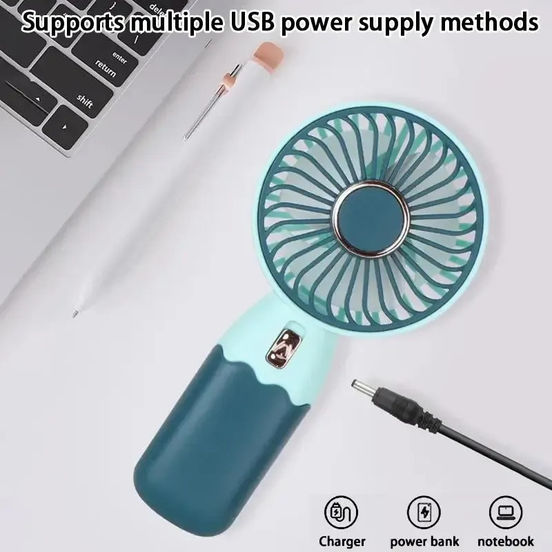 Ventilateur portable 2 en 1 rechargeable par USB avec support pour téléphone 5