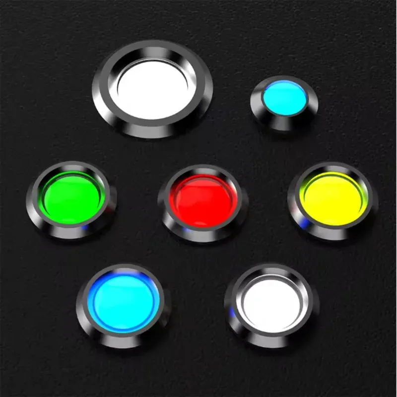 Voyant lumineux LED métallique étanche, 6 mm, avec fil, 6 V, 12 V, 24 V et 220 V, bouton rouge/jaune/bleu/vert/blanc 6