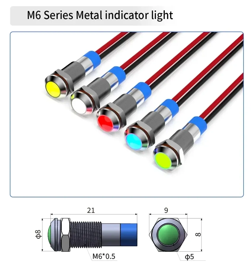 Indicateur lumineux LED en métal étanche, mise en situation