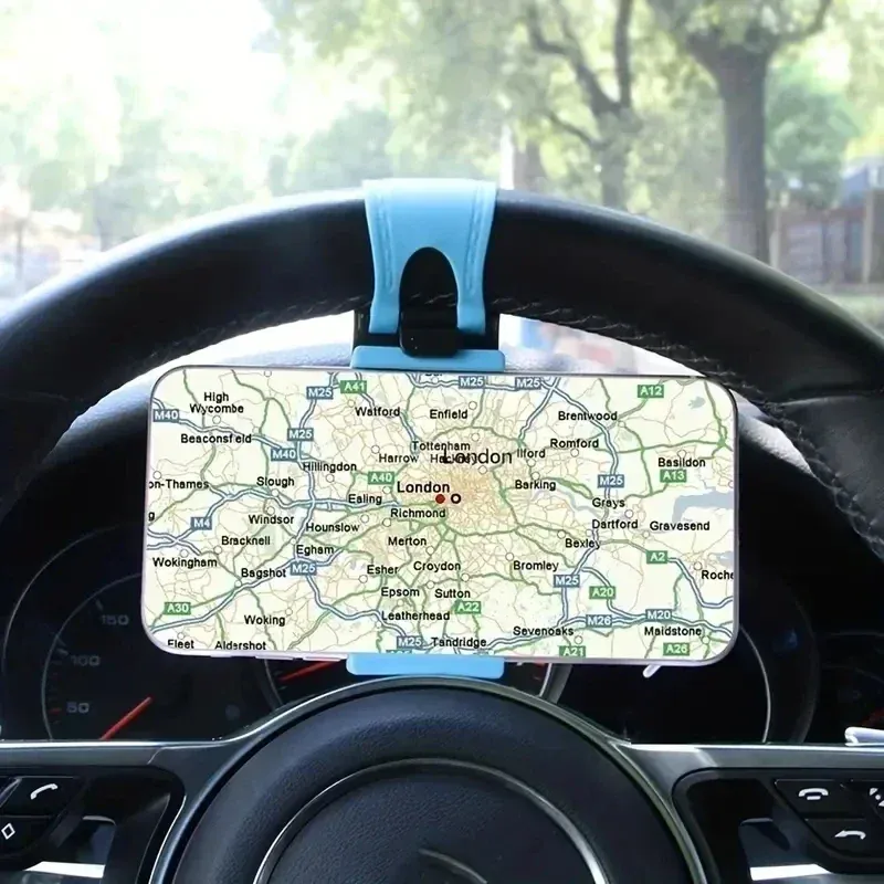 Support de téléphone installé sur le volant