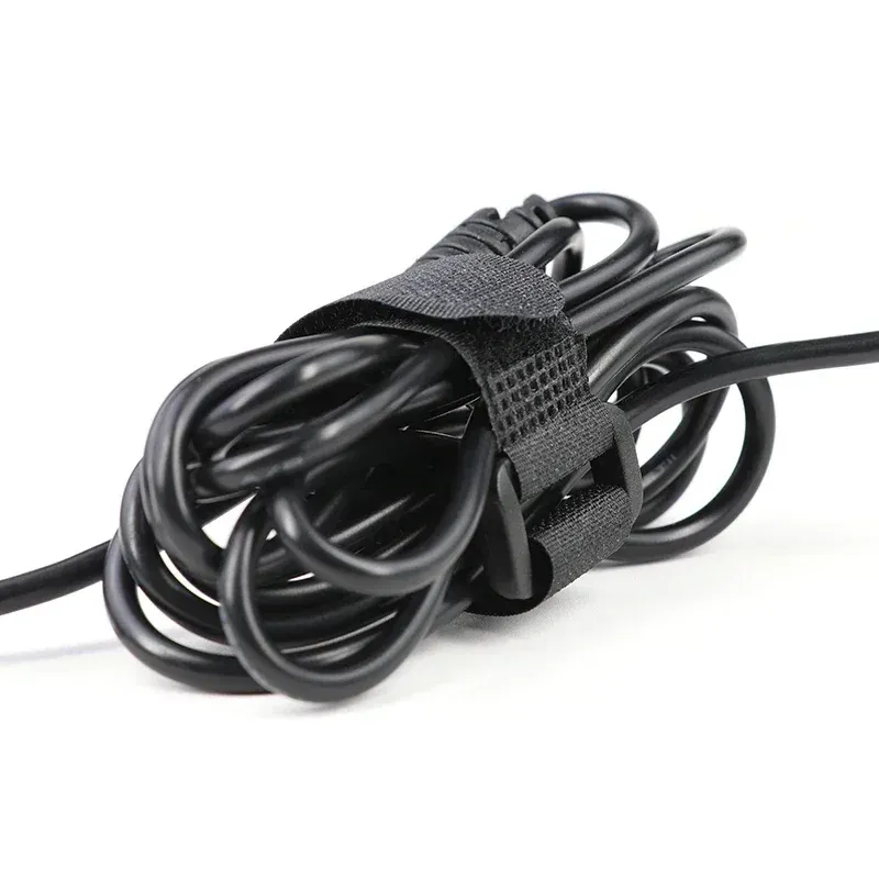 Attaches de câble réutilisables auto-adhésives noires, largeur 20 mm, sangle en nylon, boucle inversée, organisateur de fil, boucle à crochet, attache de paquet 6