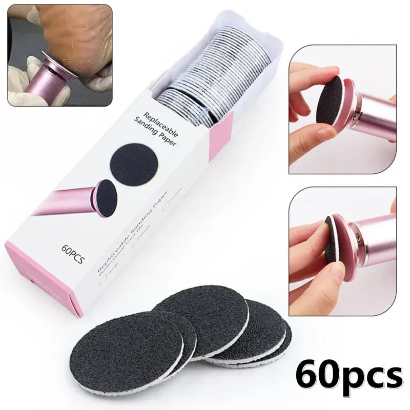 Lot de 60 disques de ponçage de rechange pour lime à pieds électrique, accessoires pour machine à pédicure et retrait des callosités - Image 1