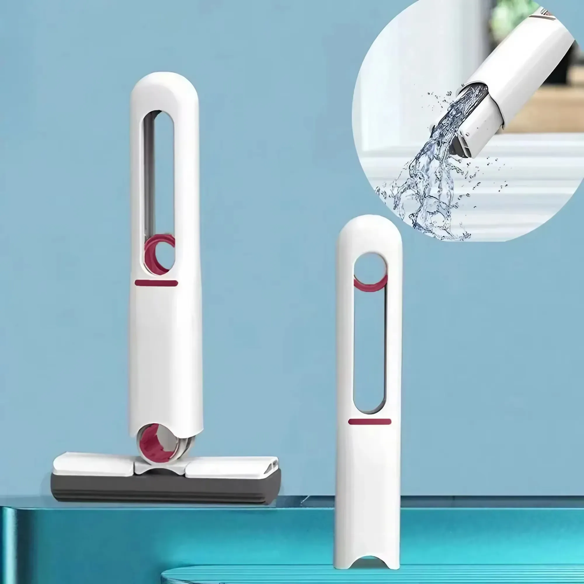 Mini serpillière portable sans lavage manuel, éponge paresseuse pour le nettoyage des bureaux, des vitres et des interstices des toilettes à la maison 4