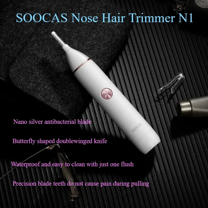 Tondeuse multifonctionnelle SOOCAS N1 pour nez, sourcils, cheveux et oreilles, portable, étanche et électrique