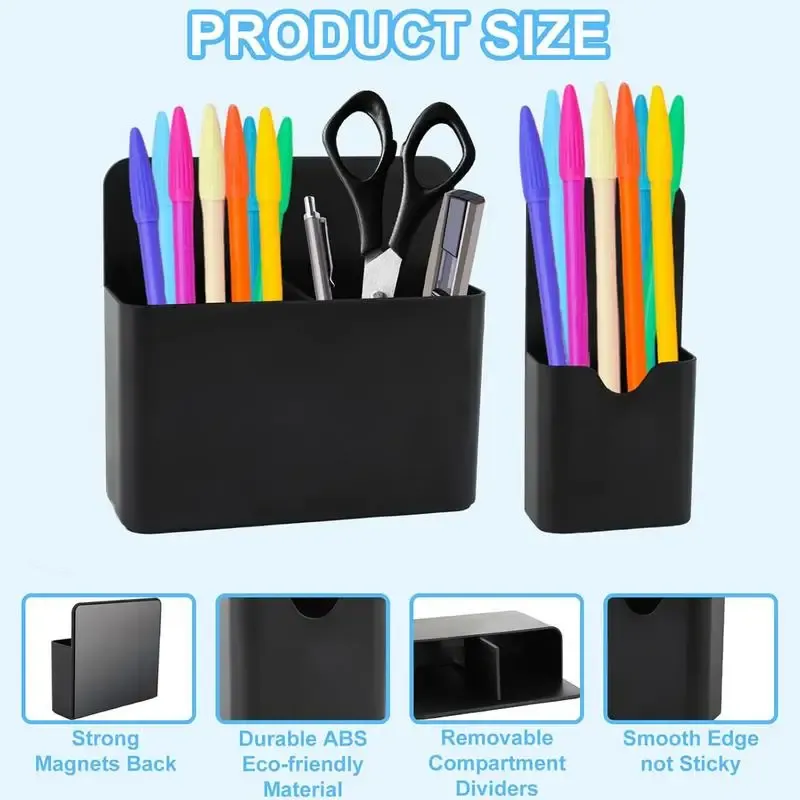 Porte-stylo magnétique pour réfrigérateur, organisateur de rangement à tasses magnétiques 4
