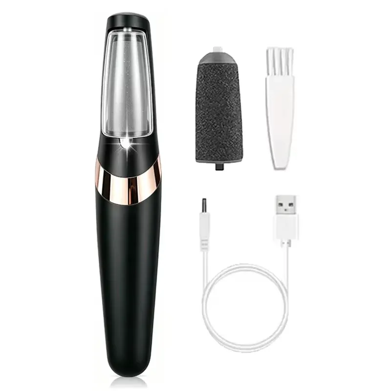 Lime électrique rechargeable pour pieds, ensemble 1 + 10 accessoires, anti-callosités, noir 10
