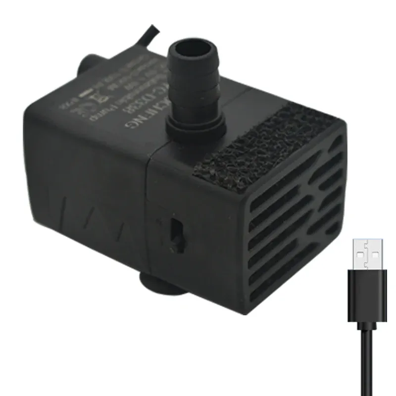 Pompe submersible USB ultra silencieuse pour aquarium, mini fontaine pour animaux de compagnie à débit réglable, 5 V