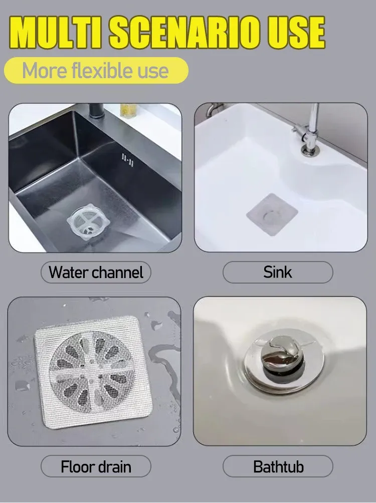 Filtre anti-cheveux autocollant pour salle de bain
