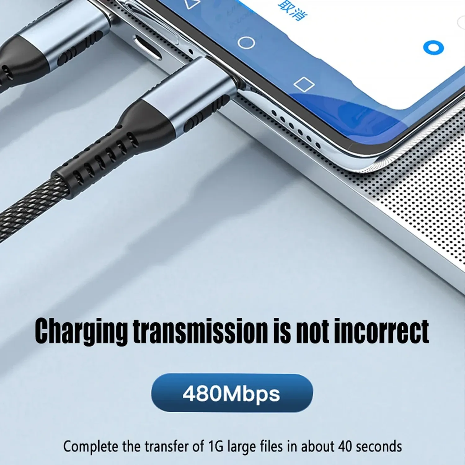 Câble de charge rapide USB-C vers USB-C 240 W PD 3.1 5 A avec puce E-Marker, gaine en nylon tressé, pour ordinateur portable, tablette et téléphone 3
