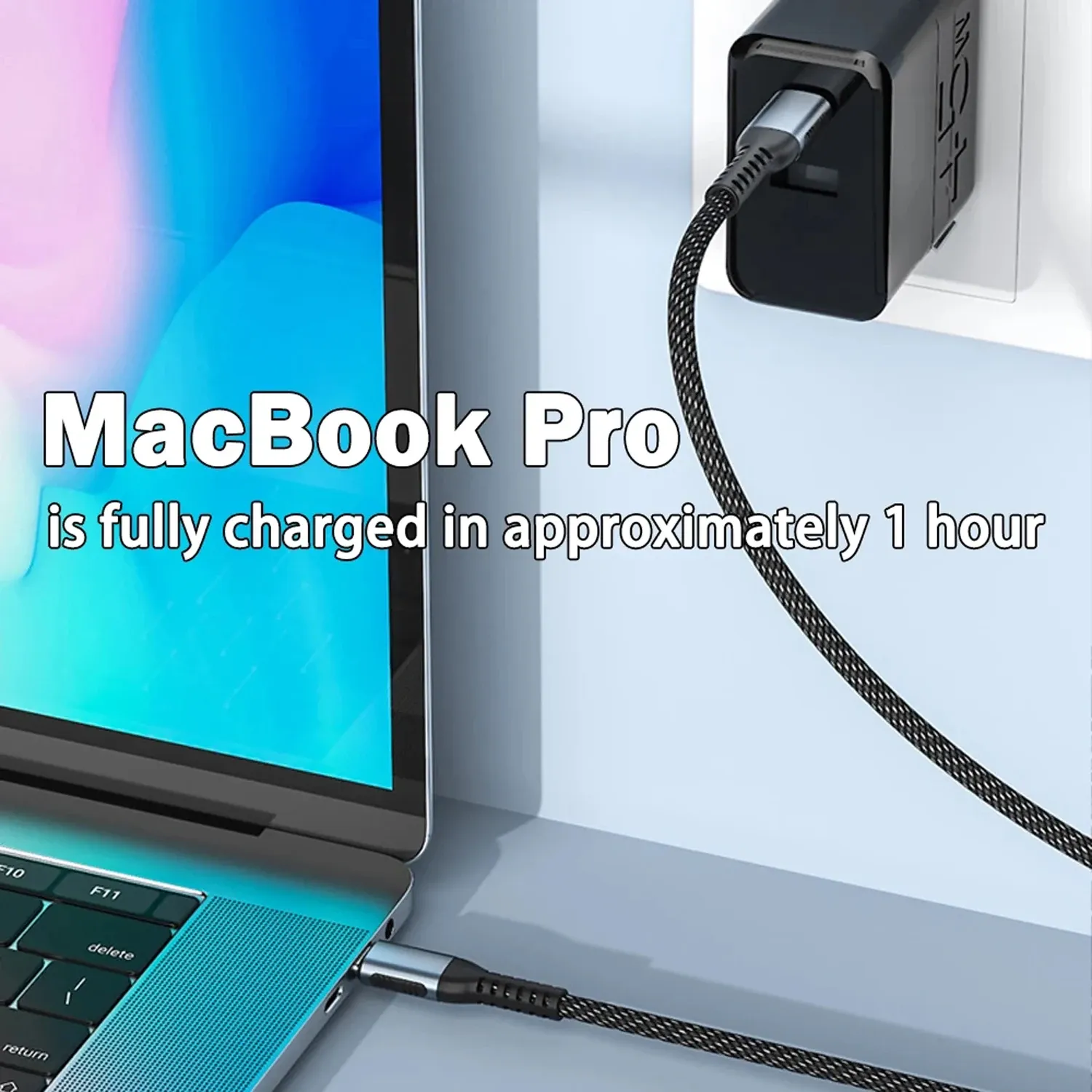 Câble de charge rapide USB-C vers USB-C 240 W PD 3.1 5 A avec puce E-Marker, gaine en nylon tressé, pour ordinateur portable, tablette et téléphone 4