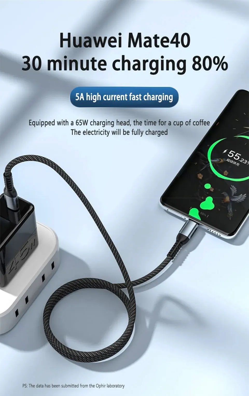 Détail du connecteur USB-C du câble de charge