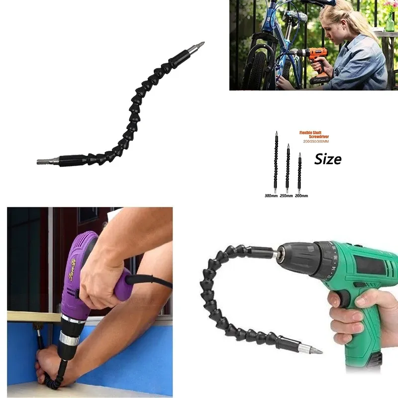 Rallonge flexible universelle multifonction pour perceuse avec embout tournevis et joint à cardan 2