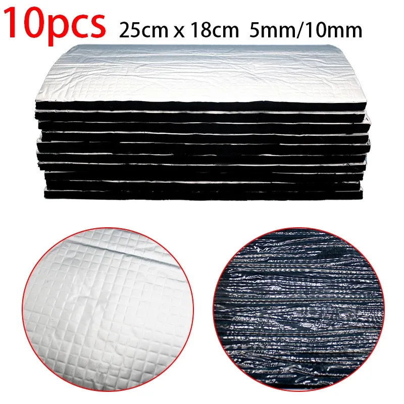 10 pièces Tapis d'isolation thermique et phonique 5 mm pour voiture, compatible Auto et Van 5
