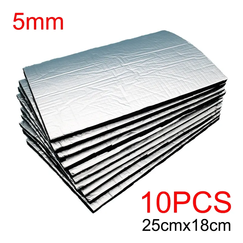 10 pièces Tapis d'isolation thermique et phonique 5 mm pour voiture, compatible Auto et Van 7